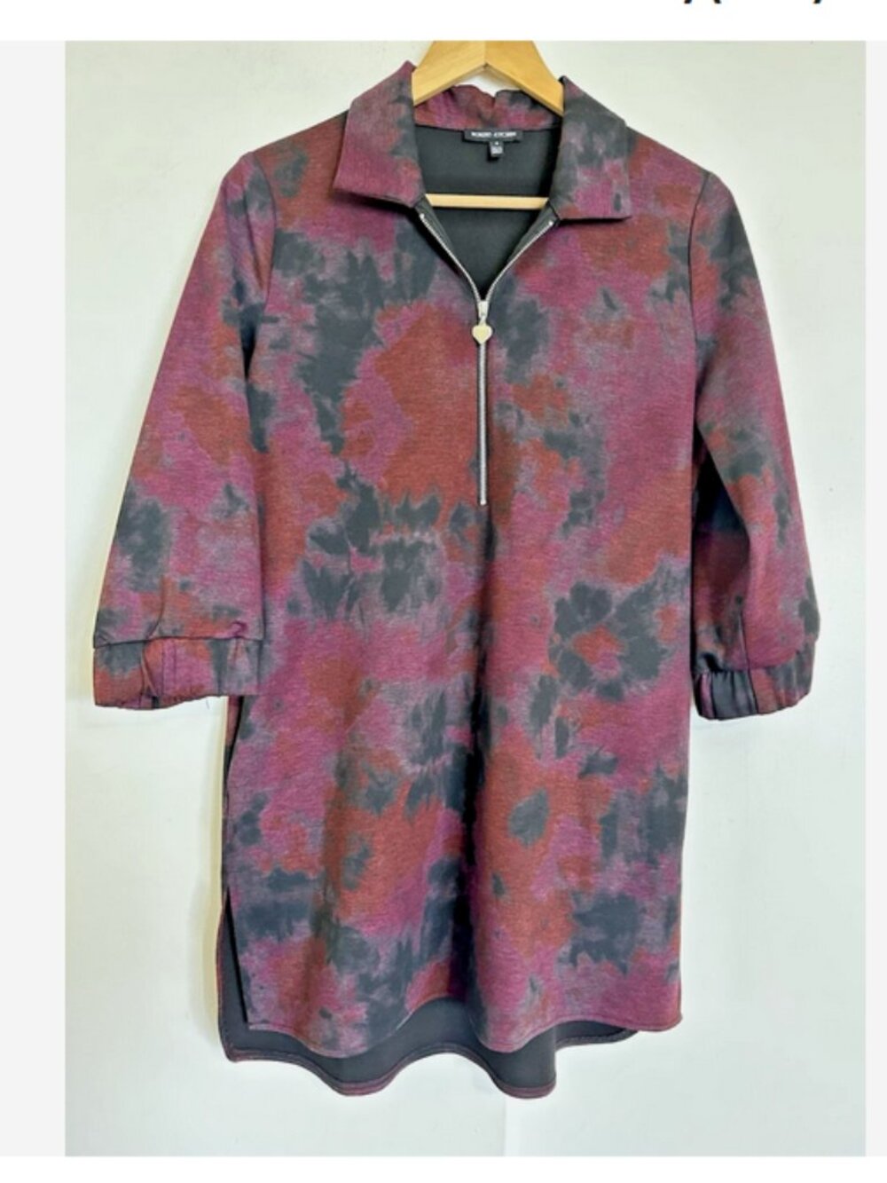 ROBERT KITCHEN Burgundy Tunic Top Small Oversize